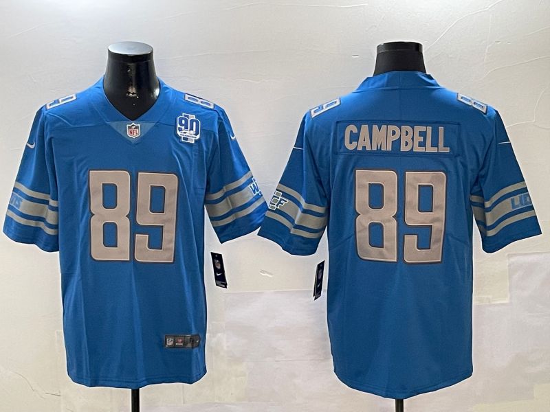 Men Detroit Lions 89 Campbell Blue three generations 2024 Nike Limited NFL Jersey style 01022